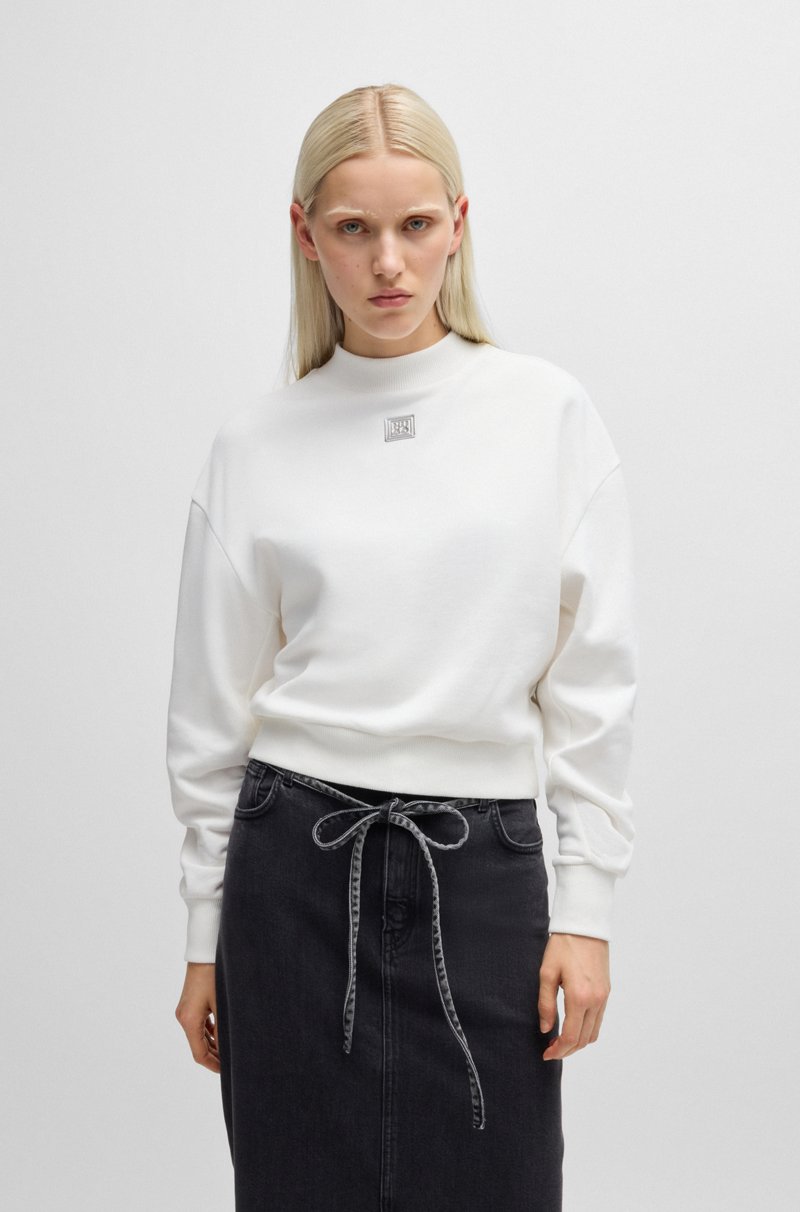 Hugo Boss Sudadera relaxed fit de algodón con logo apilado