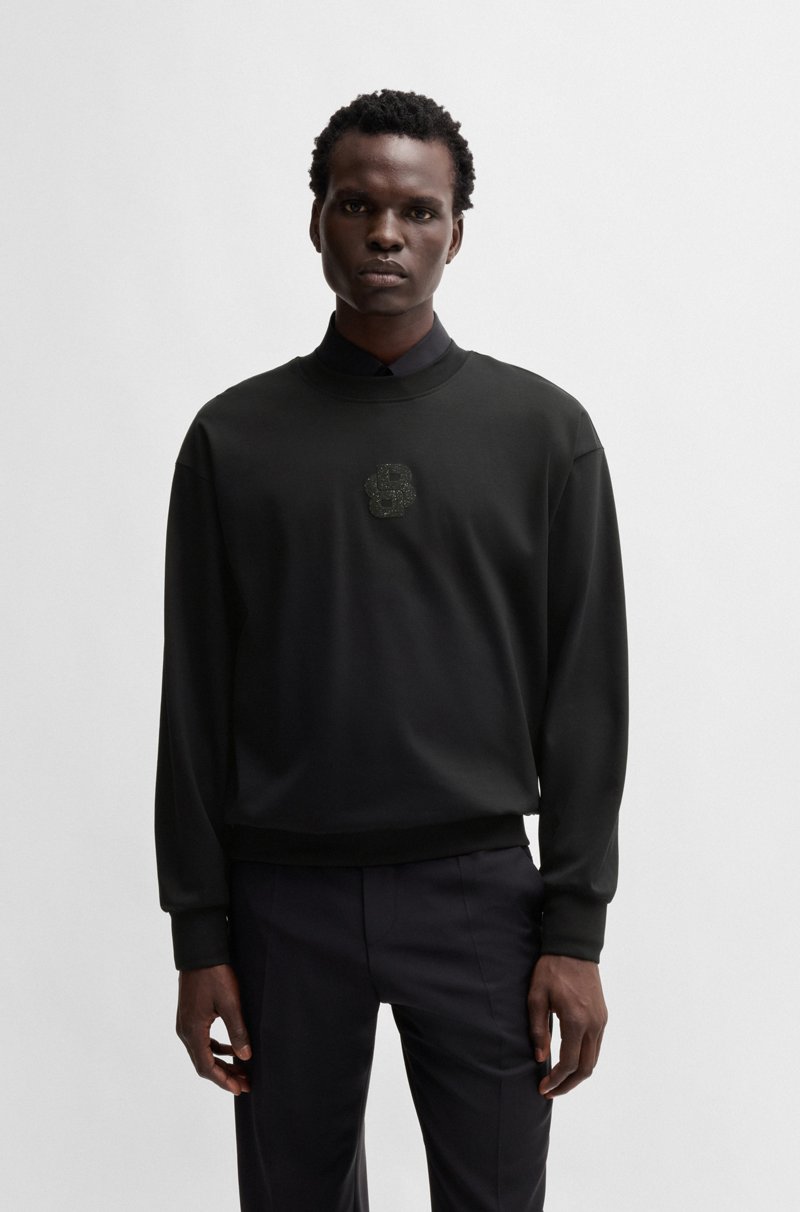 Hugo Boss Sudadera relaxed fit de algodón con monograma Double B