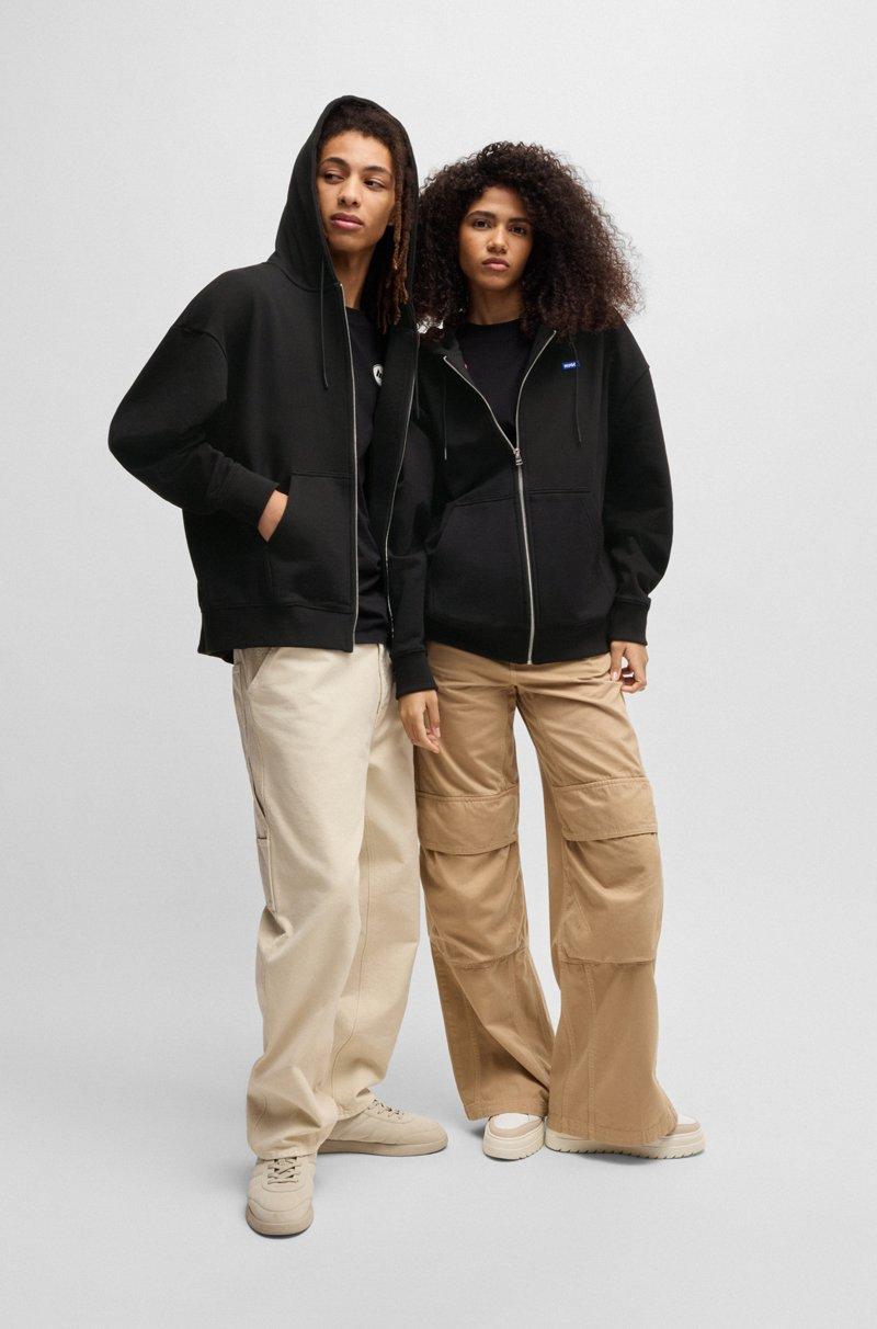 Hugo Boss Sudadera relaxed fit de género neutro en felpa de algodón con capucha