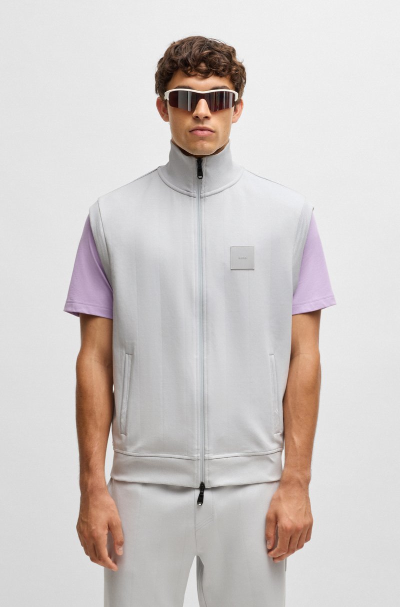 Hugo Boss Sudadera Sin Mangas De Algodón Con Cremallera