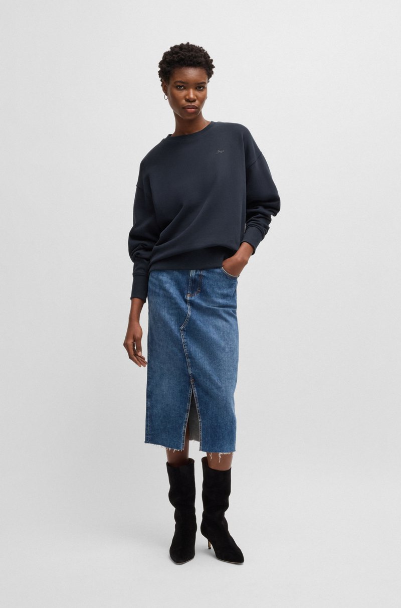 Hugo Boss Sudadera Slim Fit De Felpa De Rizo De Algodón Con Logo Pequeño