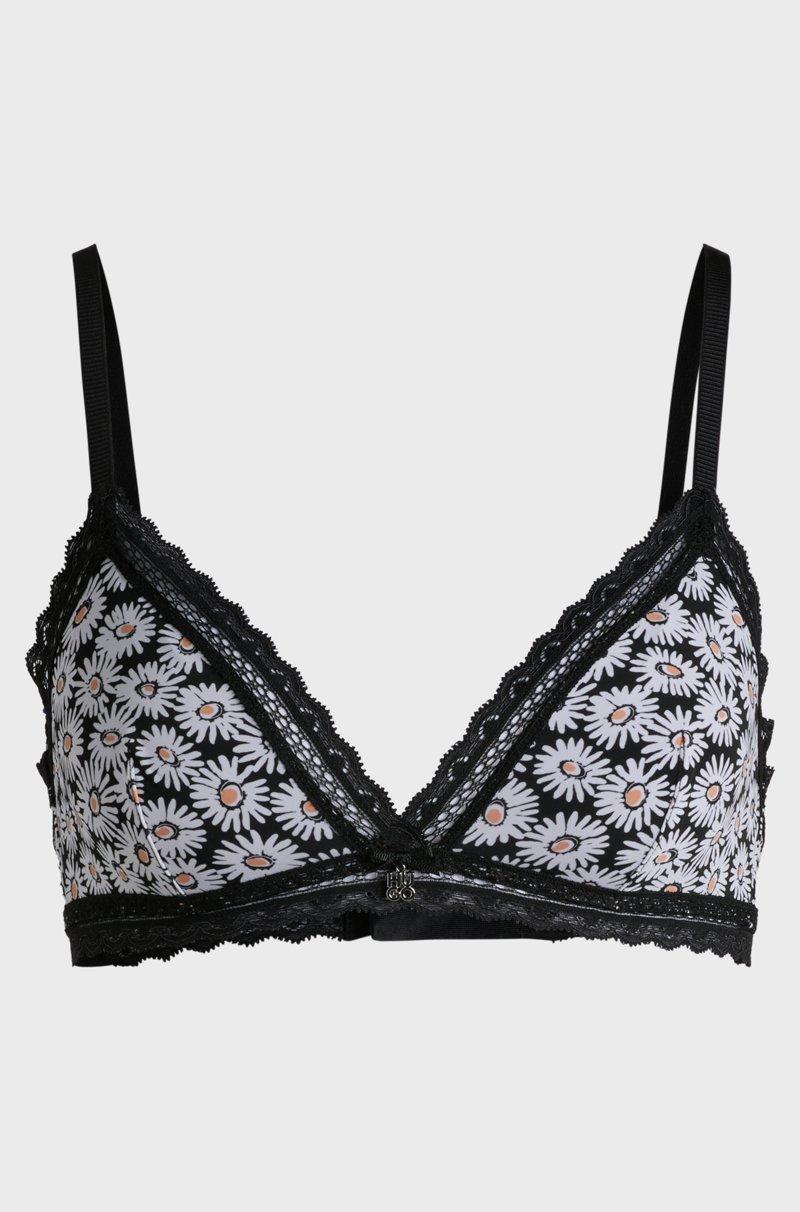 Hugo Boss Sujetador Con Estampado De Margaritas Y Ribetes De Encaje