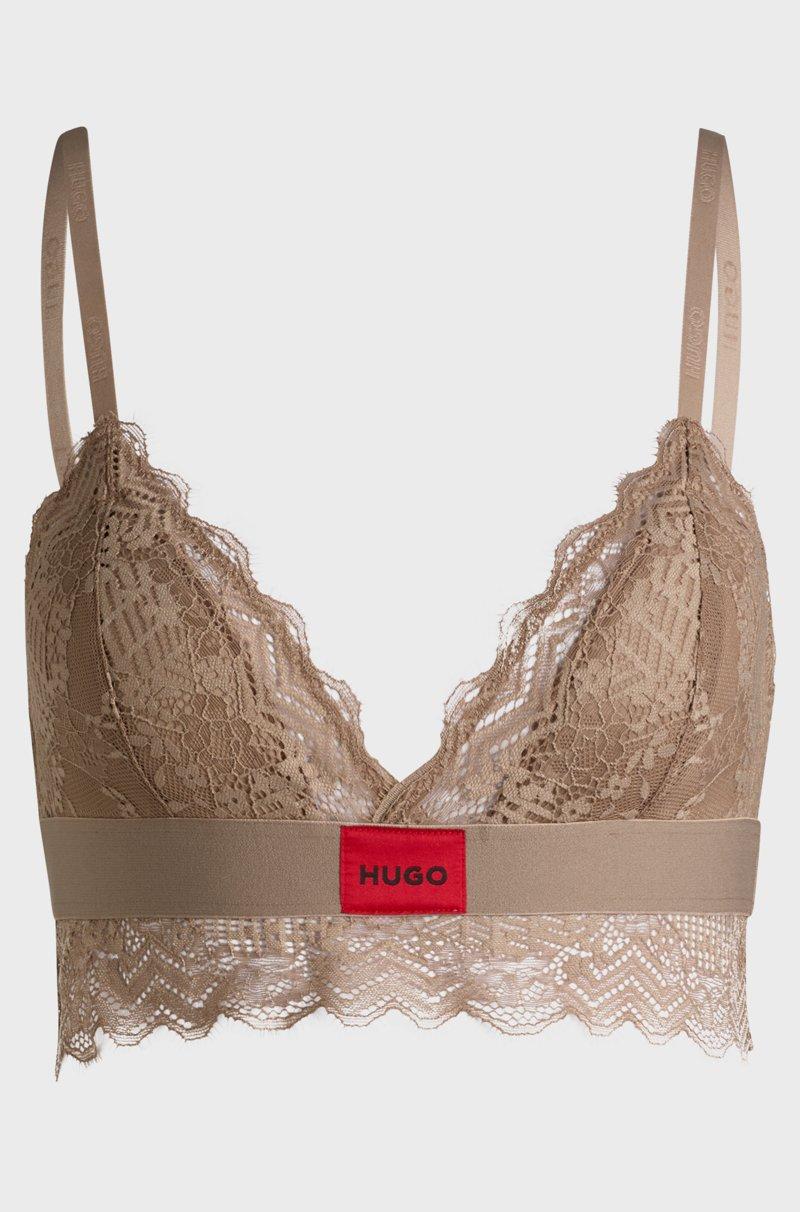 Hugo Boss Sujetador Con Ribete De Encaje Y Etiqueta Con Logo Roja