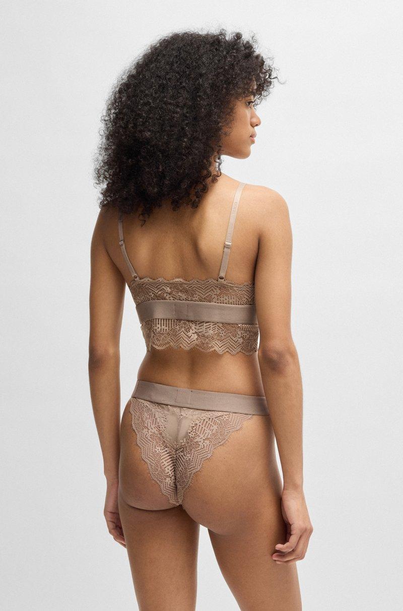 Hugo Boss Sujetador Con Ribete De Encaje Y Etiqueta Con Logo Roja