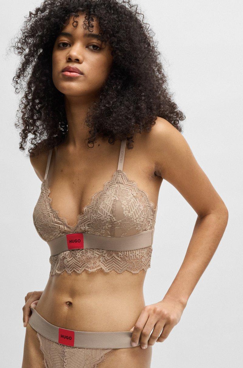 Hugo Boss Sujetador Con Ribete De Encaje Y Etiqueta Con Logo Roja