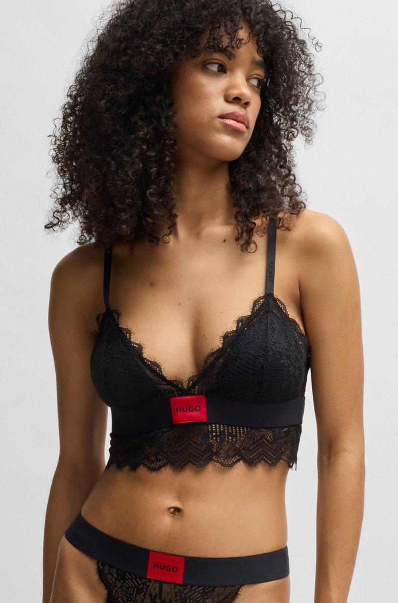 Hugo Boss Sujetador Con Ribete De Encaje Y Etiqueta Con Logo Roja