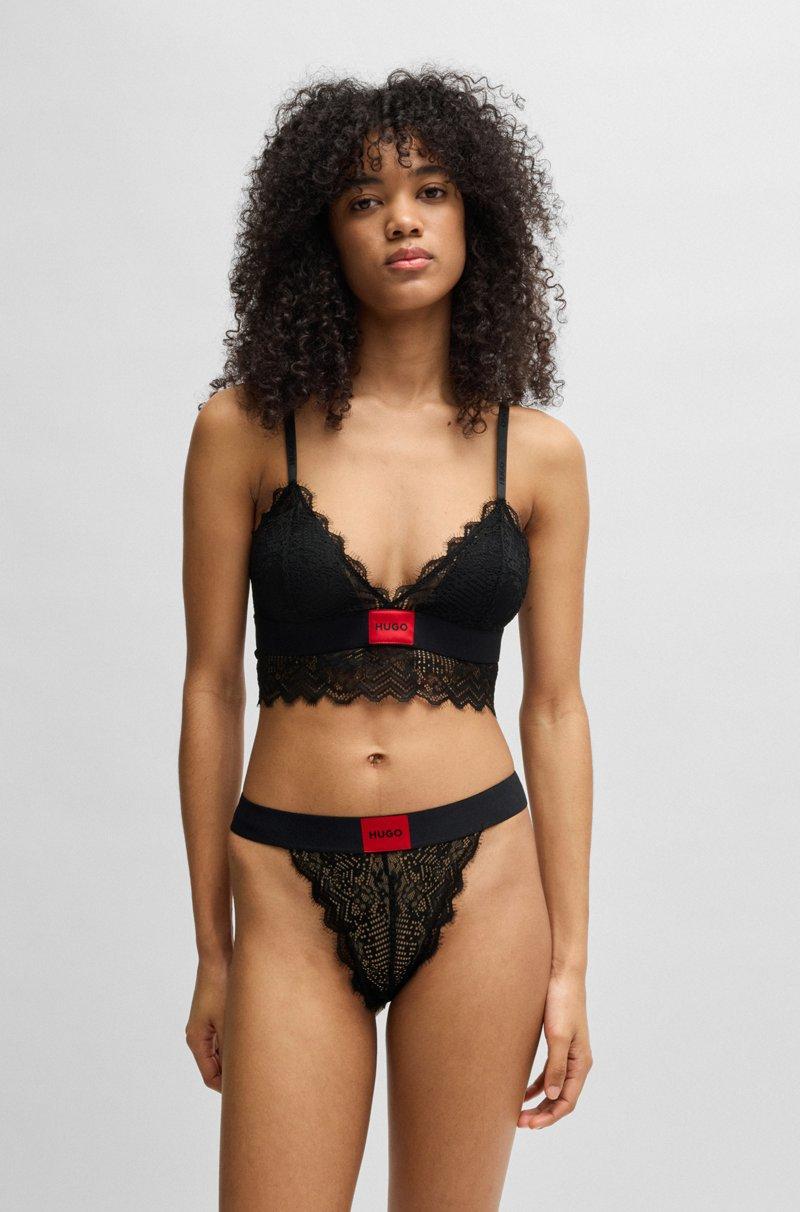 Hugo Boss Sujetador con ribete de encaje y etiqueta con logo roja