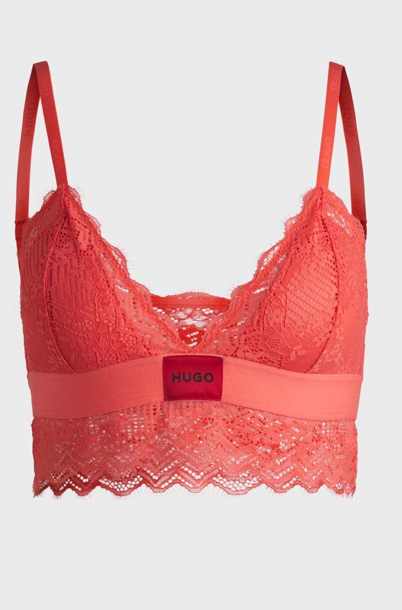 Hugo Boss Sujetador Con Ribete De Encaje Y Etiqueta Con Logo Roja