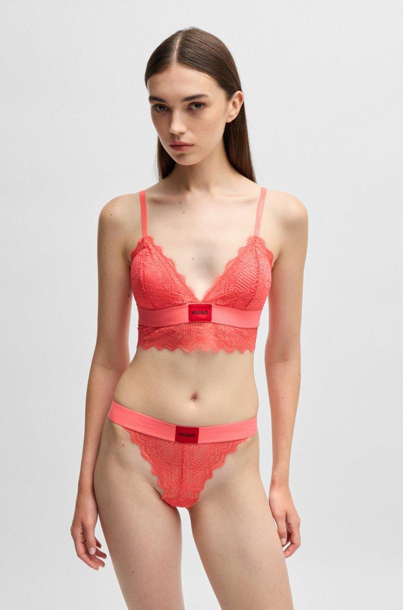 Hugo Boss Sujetador con ribete de encaje y etiqueta con logo roja