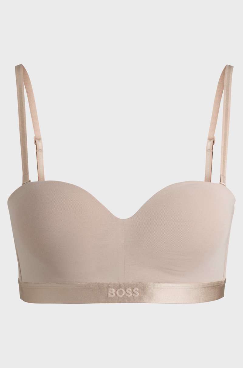 Hugo Boss Sujetador De Algodón Con Cinta De La Marca Y Tirantes Desmontables