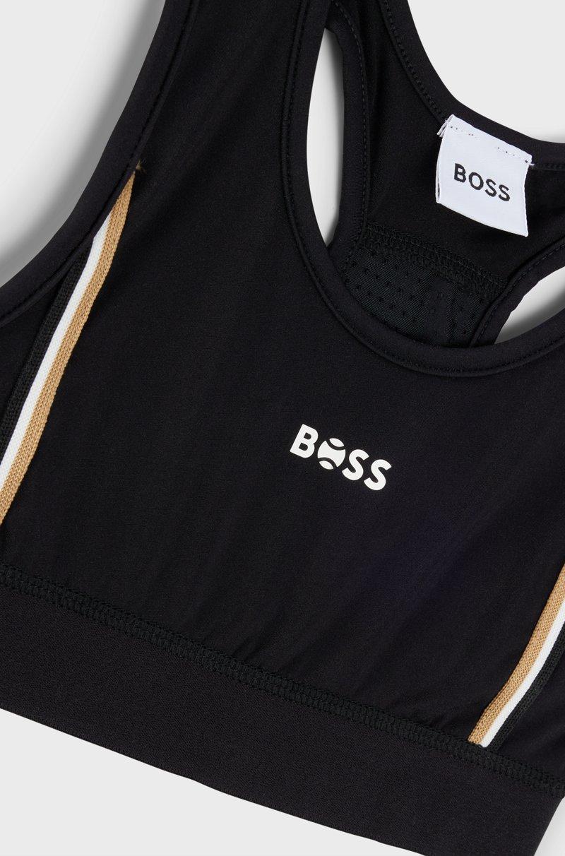 Hugo Boss Sujetador Deportivo Para Niñas Con Rayas De La Marca Y Logo