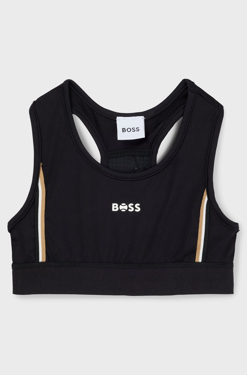 Hugo Boss Sujetador deportivo para niñas con rayas de la marca y logo