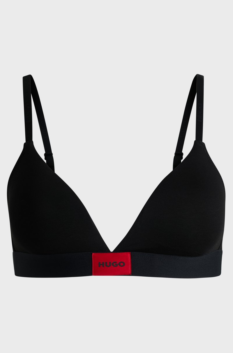 Hugo Boss Sujetador Triangular De Algodón Elástico Con Etiqueta Roja Con Logo