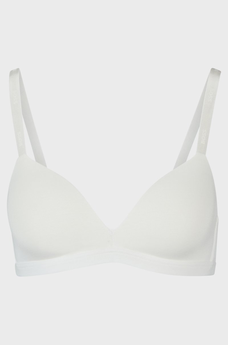 Hugo Boss Sujetador Triangular De Punto Elástico Con Logos En Las Tiras