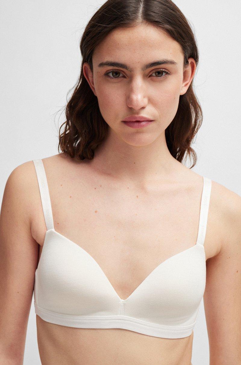 Hugo Boss Sujetador Triangular De Punto Elástico Con Logos En Las Tiras