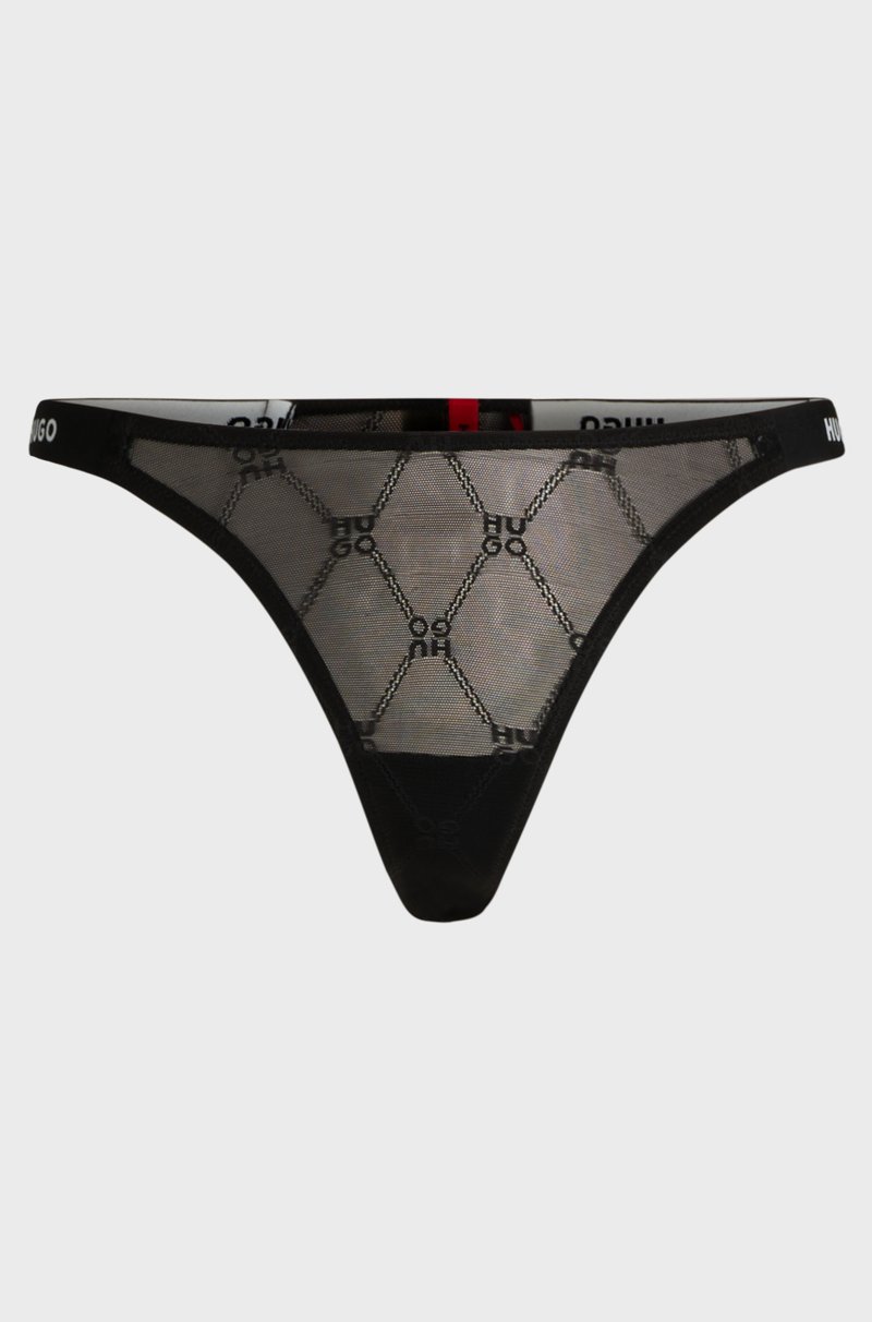 Hugo Boss Tanga Con Banda Elástica De La Marca Y Logos Apilados