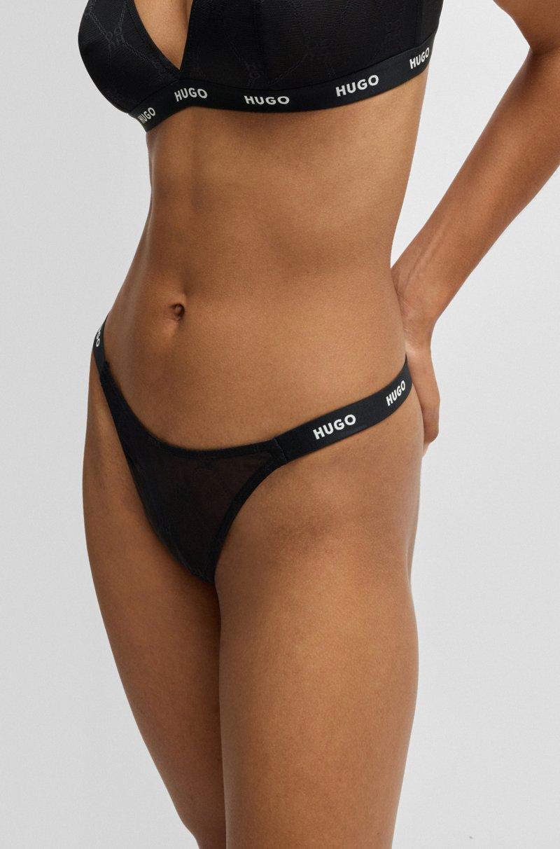 Hugo Boss Tanga Con Banda Elástica De La Marca Y Logos Apilados