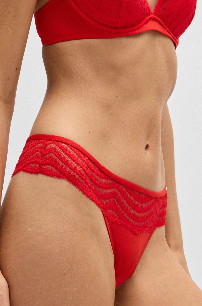 Hugo Boss Tanga Con Ribete De Encaje Y Detalle De Logo