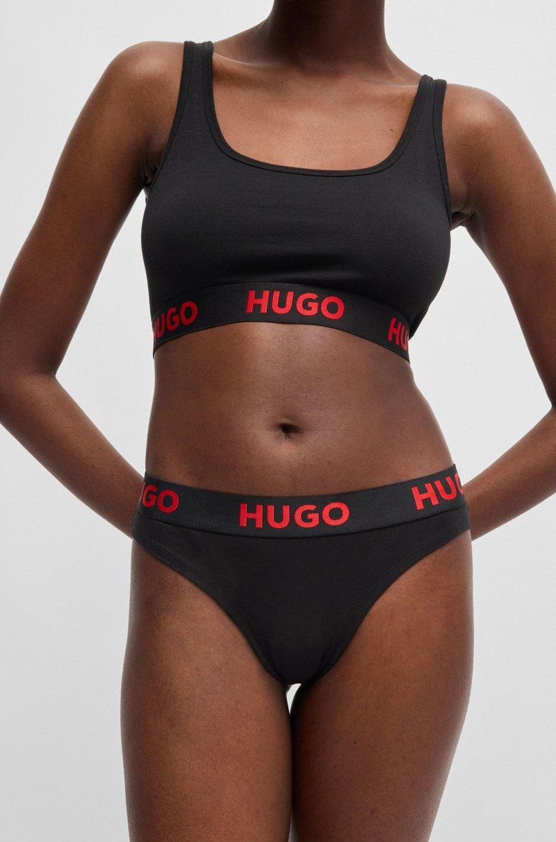 Hugo Boss Tanga De Algodón Elástico Con Logo En La Cintura