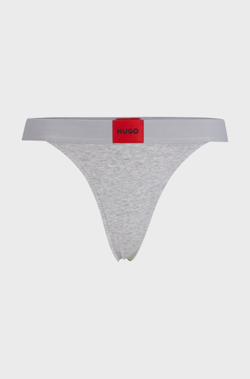 Hugo Boss Tanga De Algodón Elástico Con Logos En La Cintura