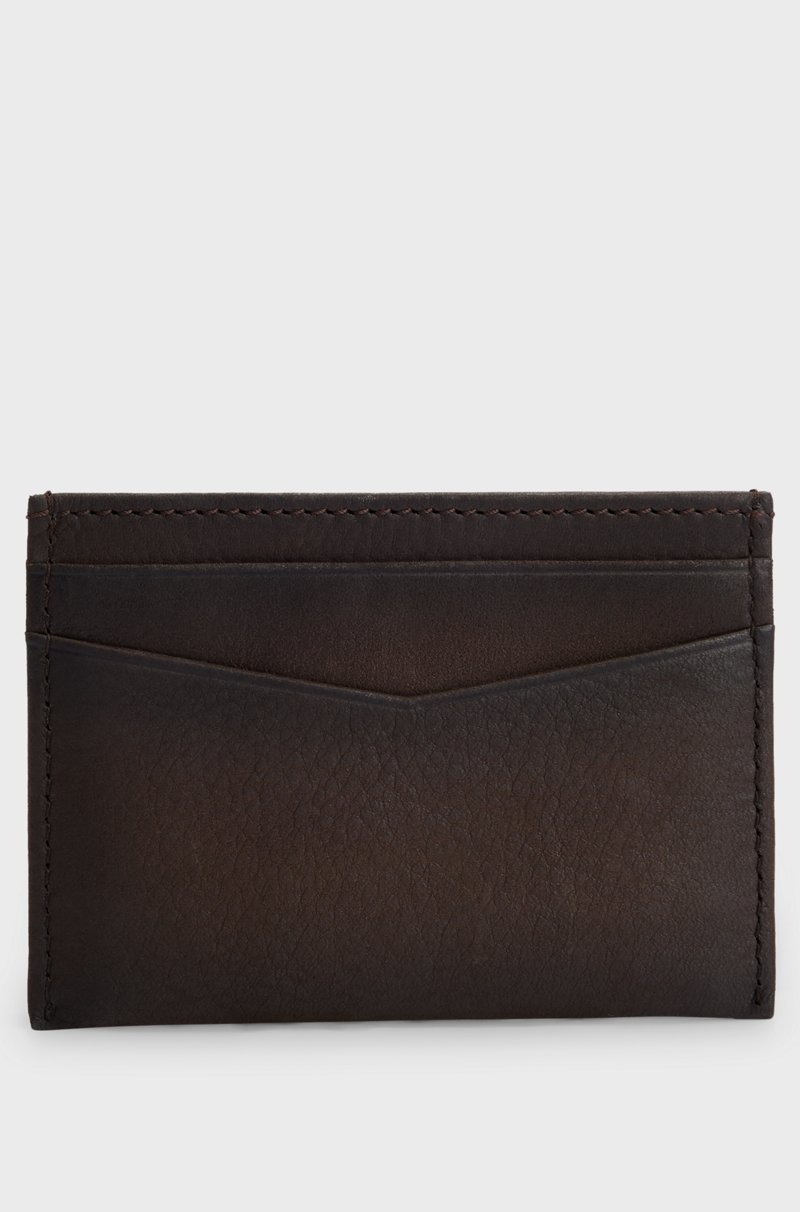 Hugo Boss Tarjetero De Piel Granulada Con Letras De Logo