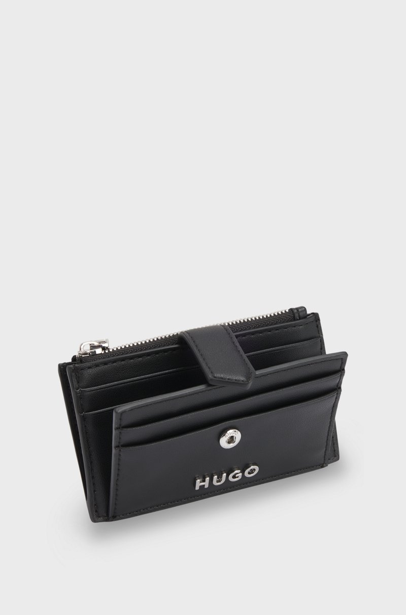 Hugo Boss Tarjetero De Piel Sintética Con Letras De Logo