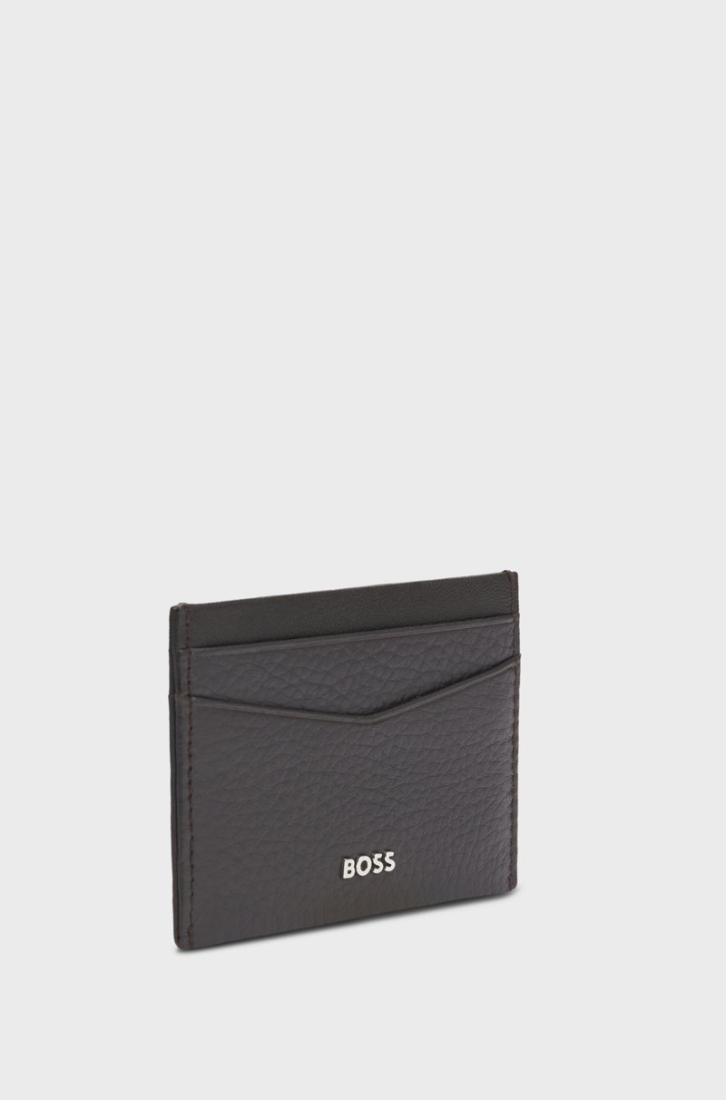 Hugo Boss Tarjetero En Piel Granulada Con Letras De Logo