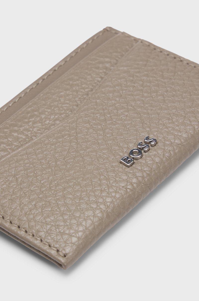 Hugo Boss Tarjetero En Piel Granulada Con Letras De Logo