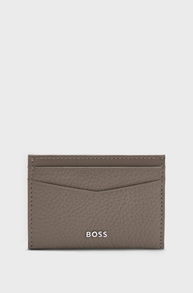 Hugo Boss Tarjetero en piel granulada con letras de logo
