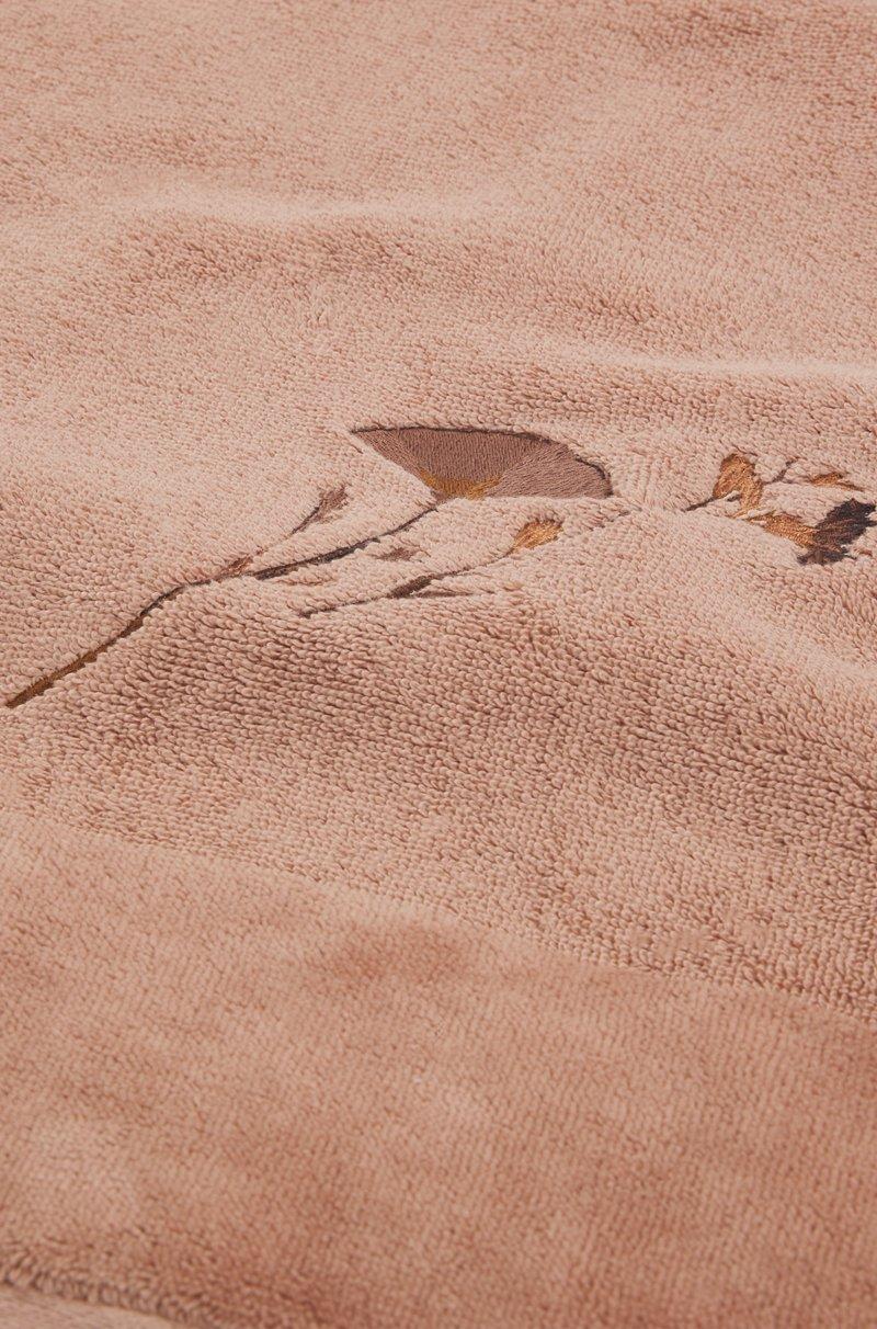 Hugo Boss Toalla De Baño De Algodón Con Detalles Florales Bordados Y Raya De Terciopelo