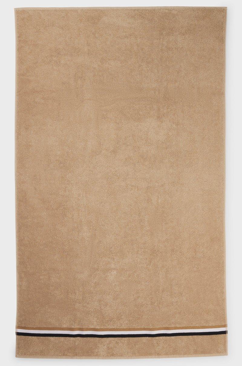 Hugo Boss Toalla De Baño En Felpa De Algodón Con Cinta De Rayas De La Marca