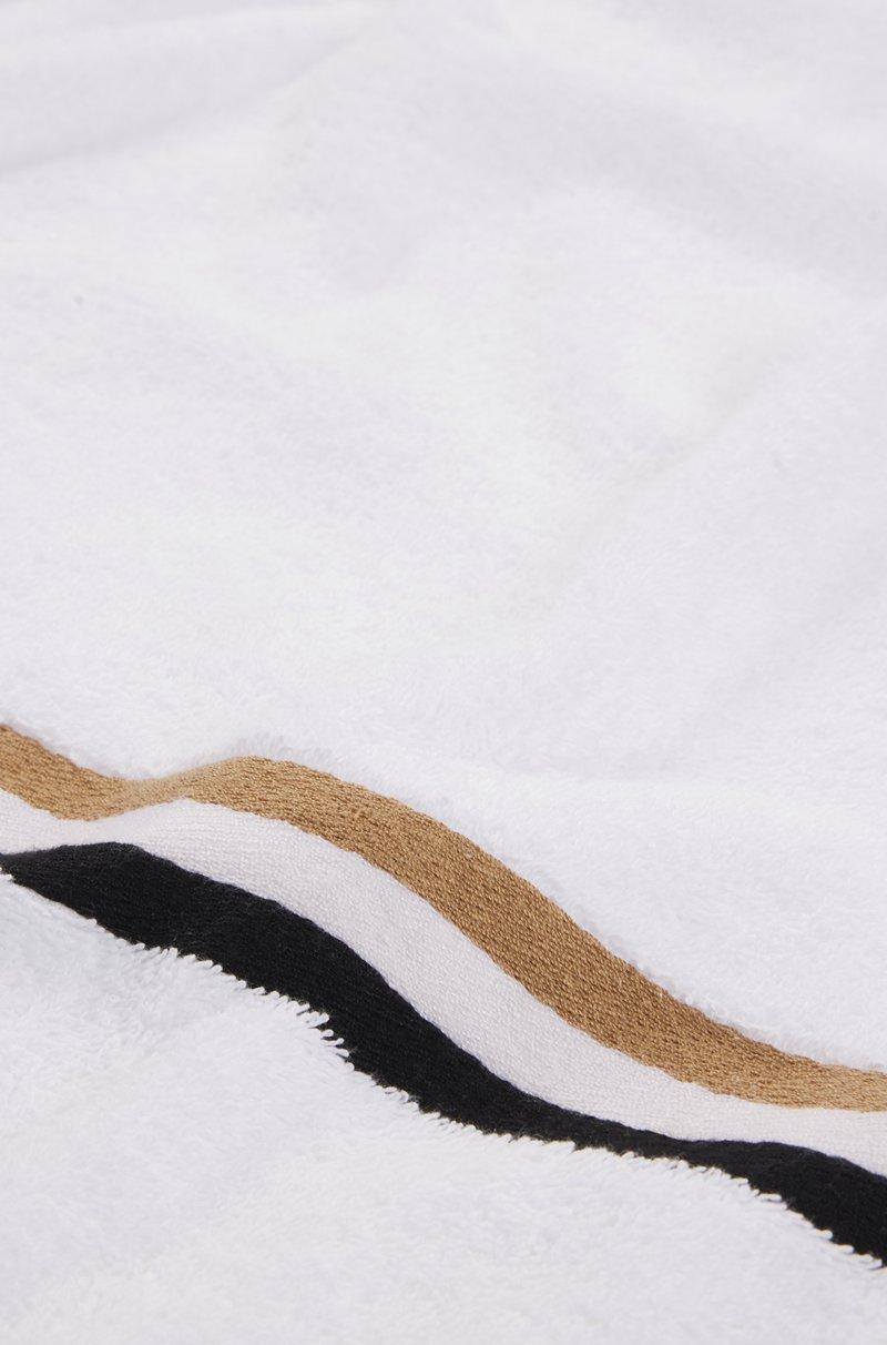 Hugo Boss Toalla De Baño En Felpa De Algodón Con Cinta De Rayas De La Marca