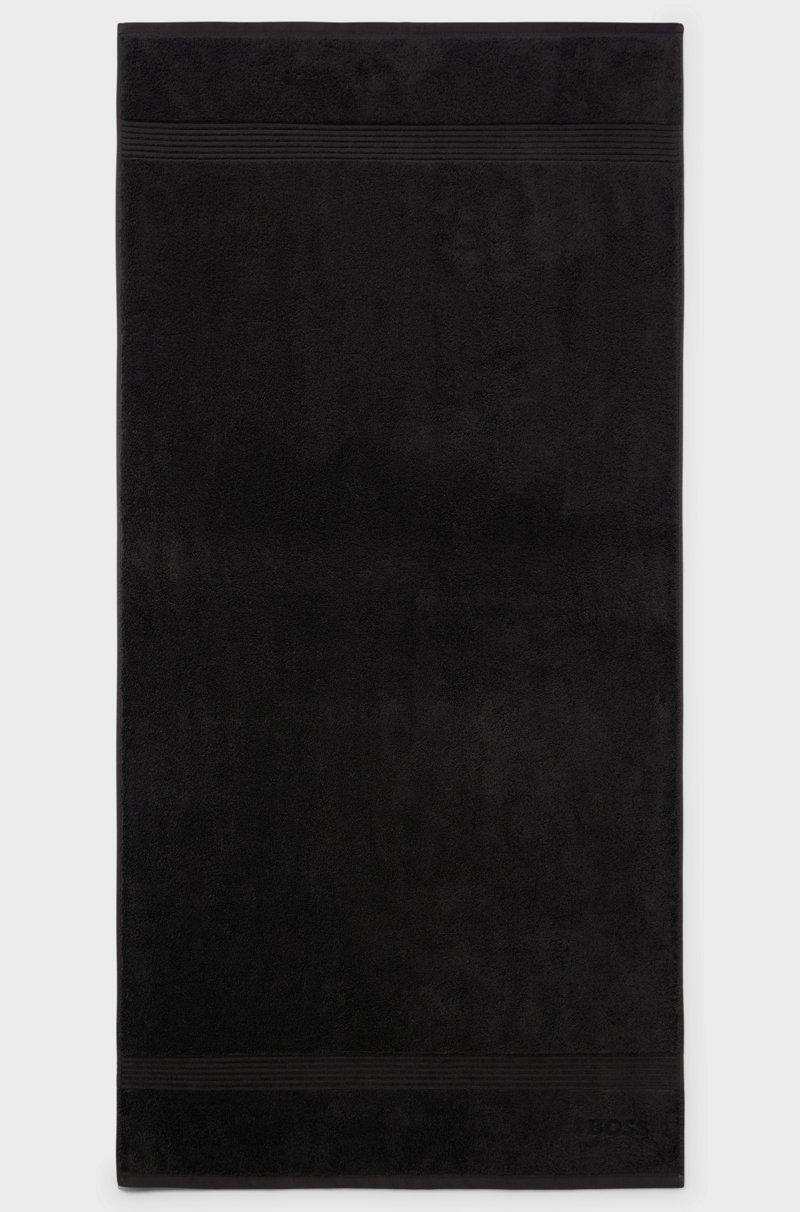 Hugo Boss Toalla De Baño Negra De Algodón Del Egeo Con Logo Tonal