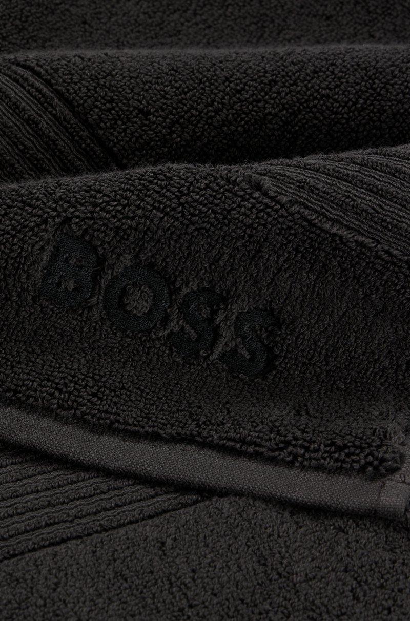 Hugo Boss Toalla De Baño Negra De Algodón Del Egeo Con Logo Tonal
