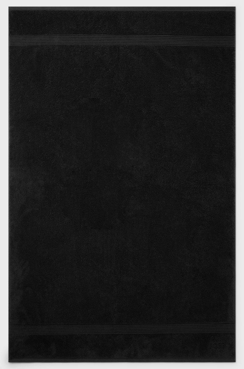 Hugo Boss Toalla De Baño Negra De Algodón Del Egeo Con Logo Tonal