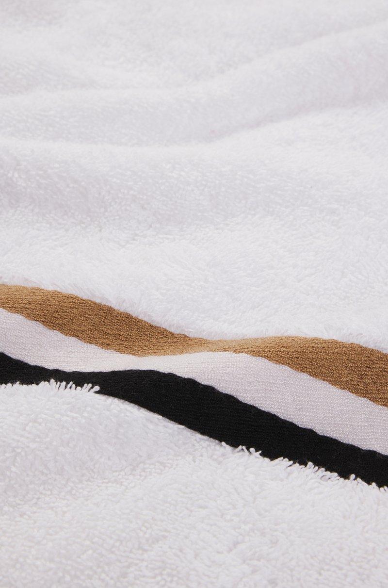 Hugo Boss Toalla De Mano De Algodón Con Borde Con Raya De La Marca