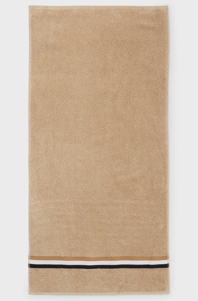 Hugo Boss Toalla De Mano De Algodón Con Borde Con Raya De La Marca