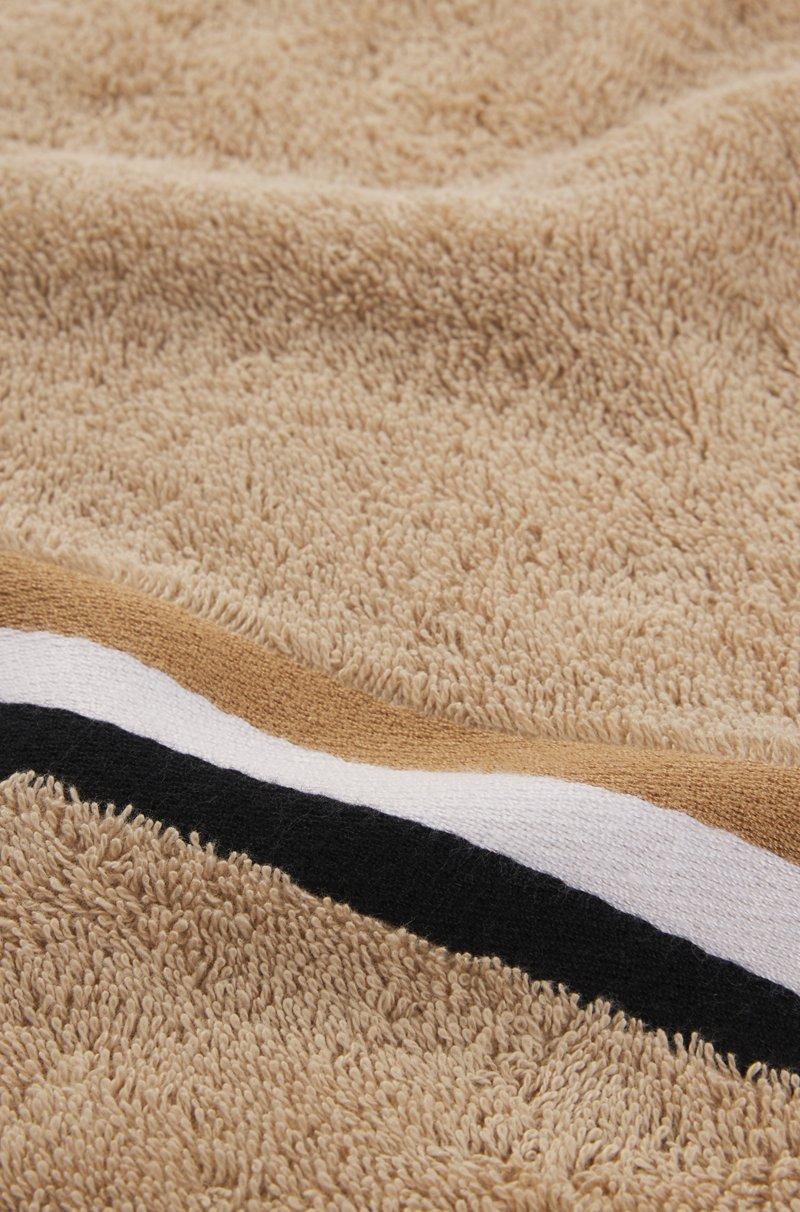 Hugo Boss Toalla De Mano De Algodón Con Borde Con Raya De La Marca