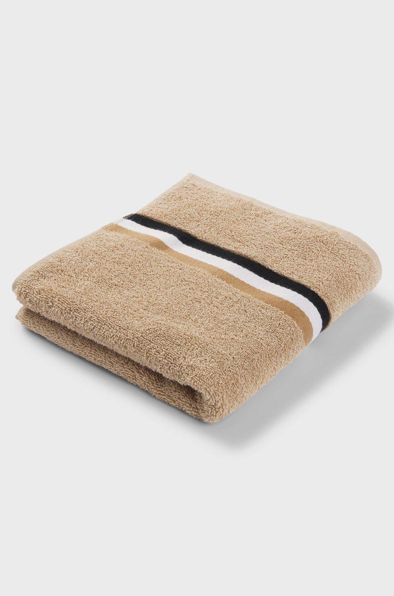 Hugo Boss Toalla De Mano De Algodón Con Borde Con Raya De La Marca