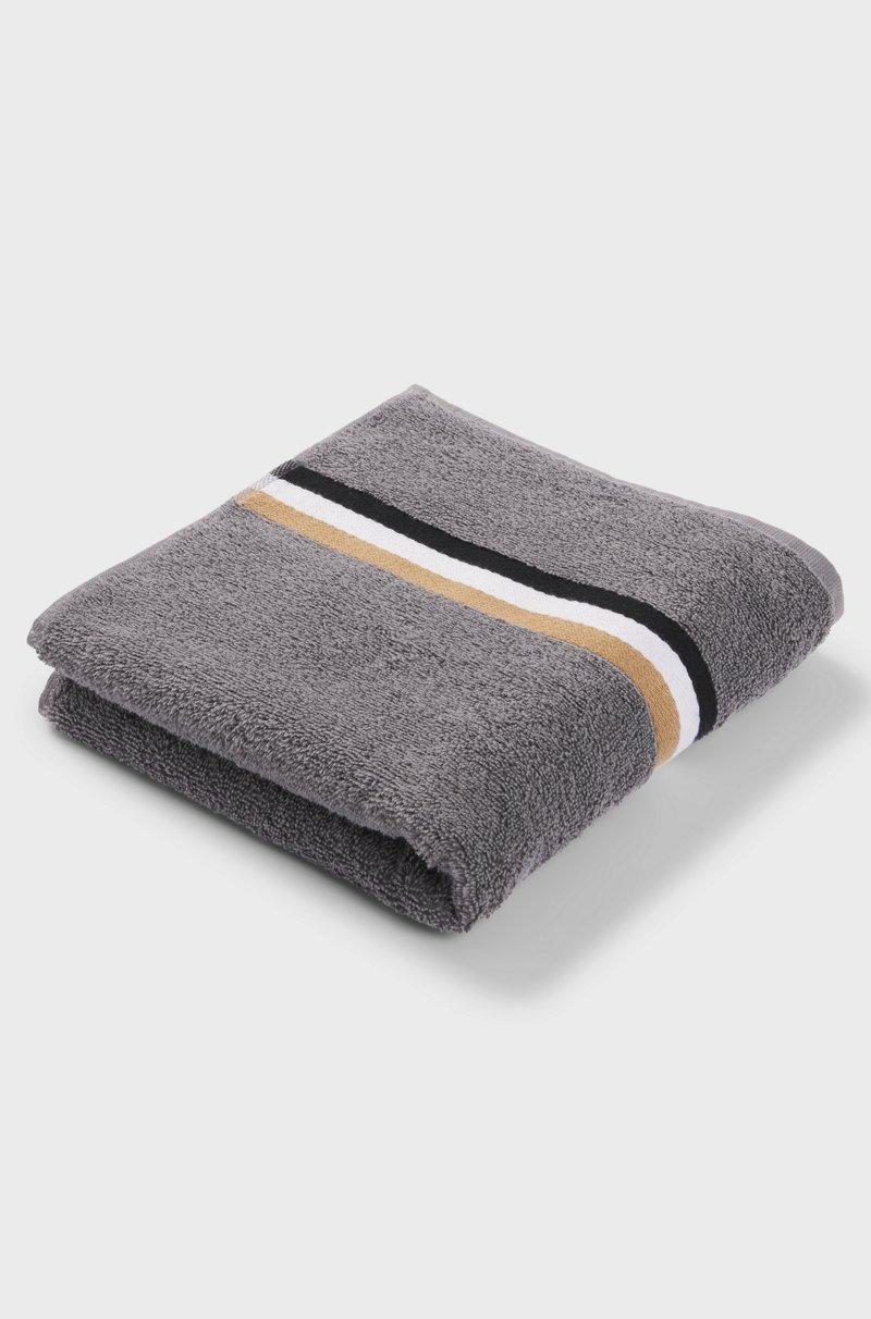 Hugo Boss Toalla De Mano De Algodón Con Borde Con Raya De La Marca