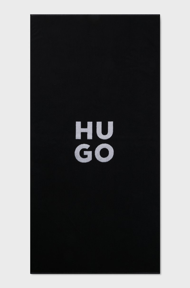 Hugo Boss Toalla De Playa De Jacquard De Felpa De Algodón Con Logo Apilado