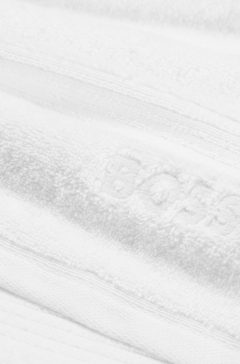 Hugo Boss Toalla Para Invitados Blanca De Algodón Del Egeo Con Logo Tonal