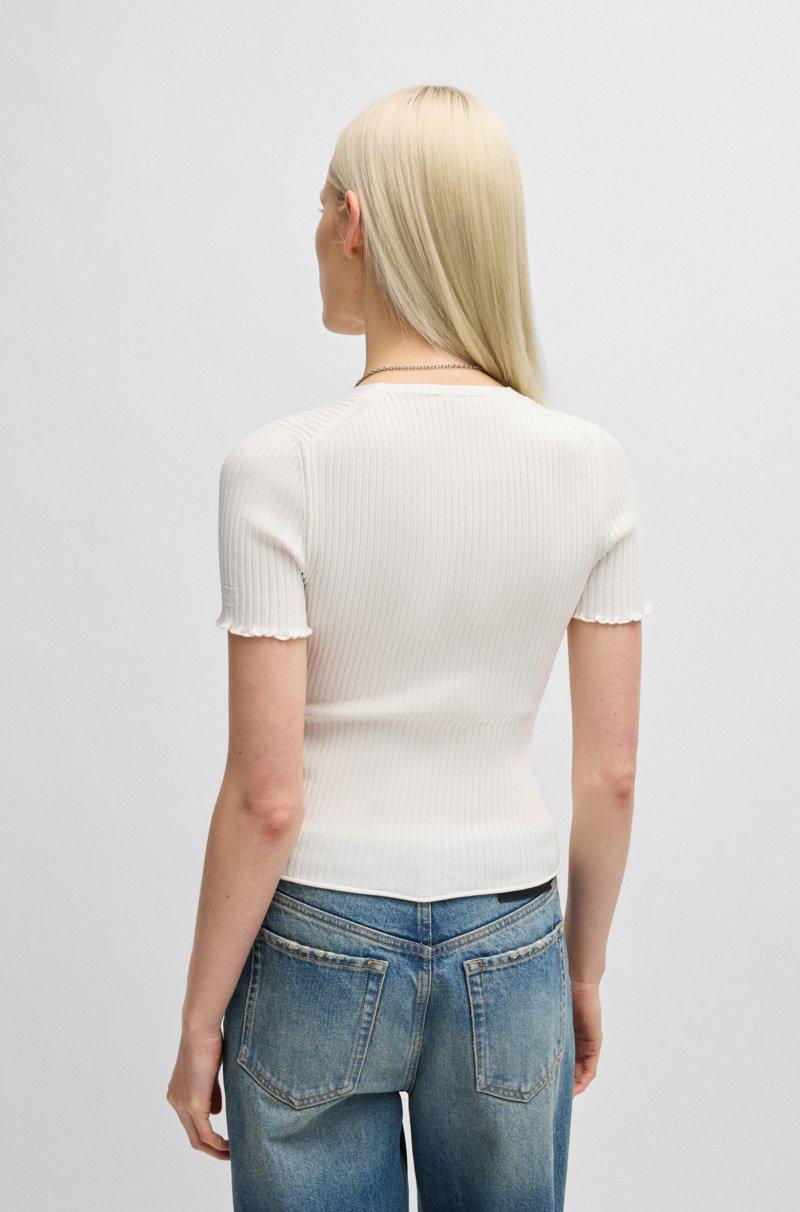 Hugo Boss Top Con Escote En Pico Y Parte Delantera Fruncida