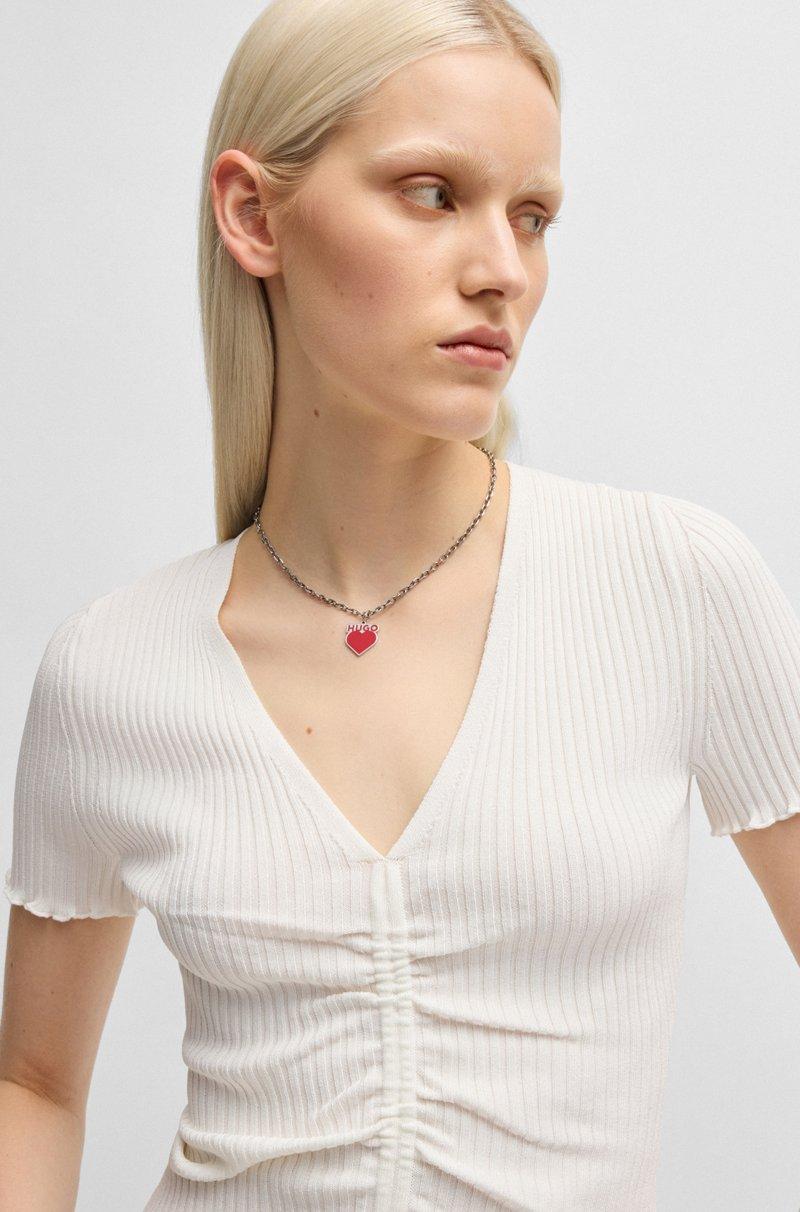 Hugo Boss Top Con Escote En Pico Y Parte Delantera Fruncida