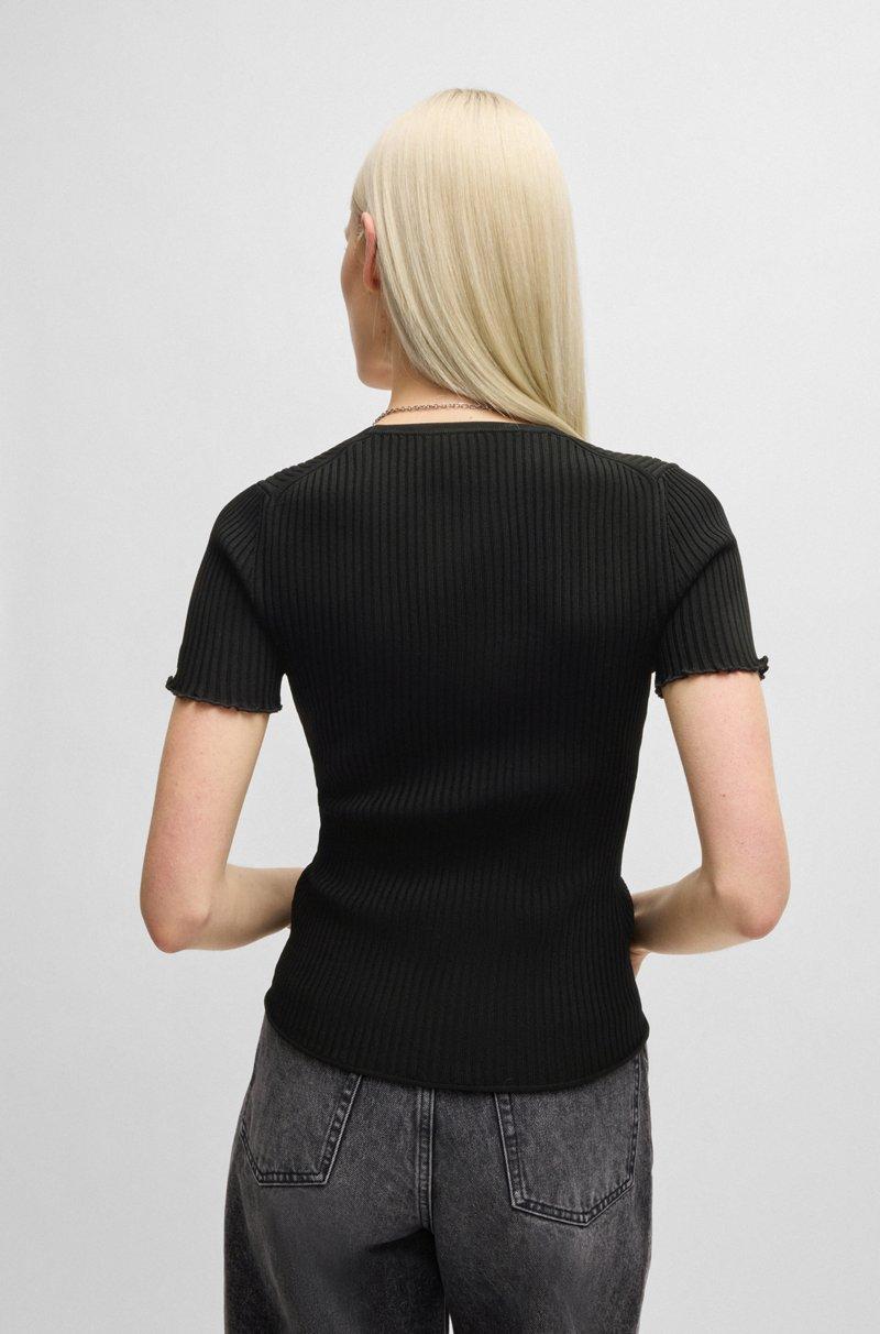 Hugo Boss Top Con Escote En Pico Y Parte Delantera Fruncida