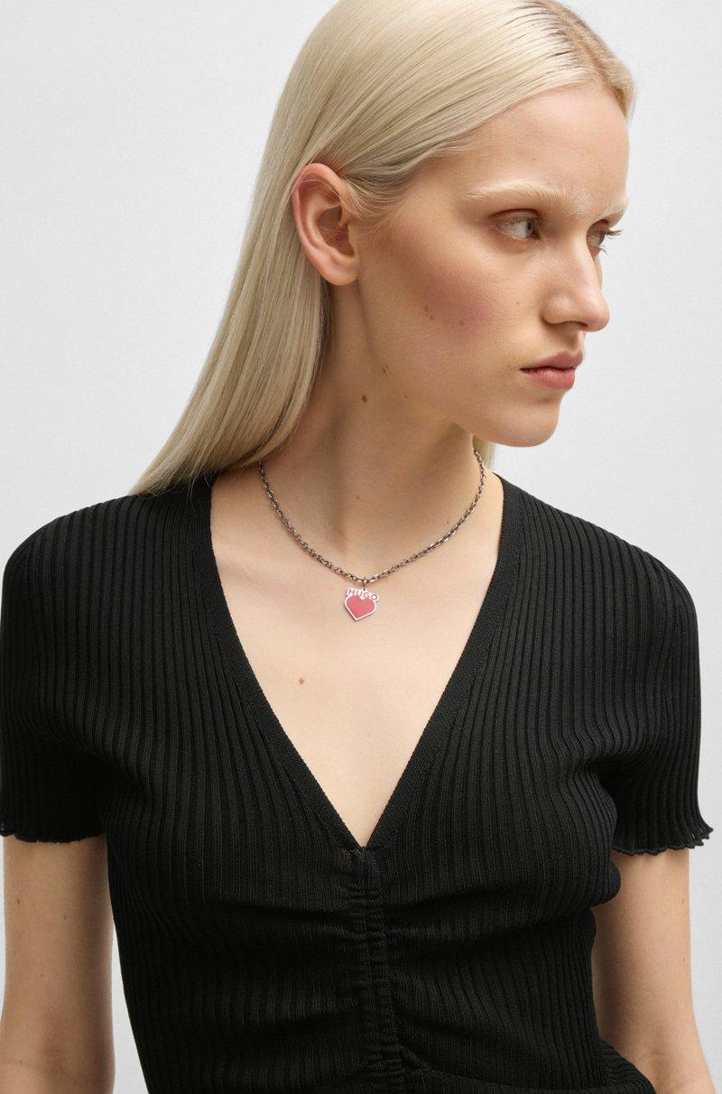 Hugo Boss Top Con Escote En Pico Y Parte Delantera Fruncida