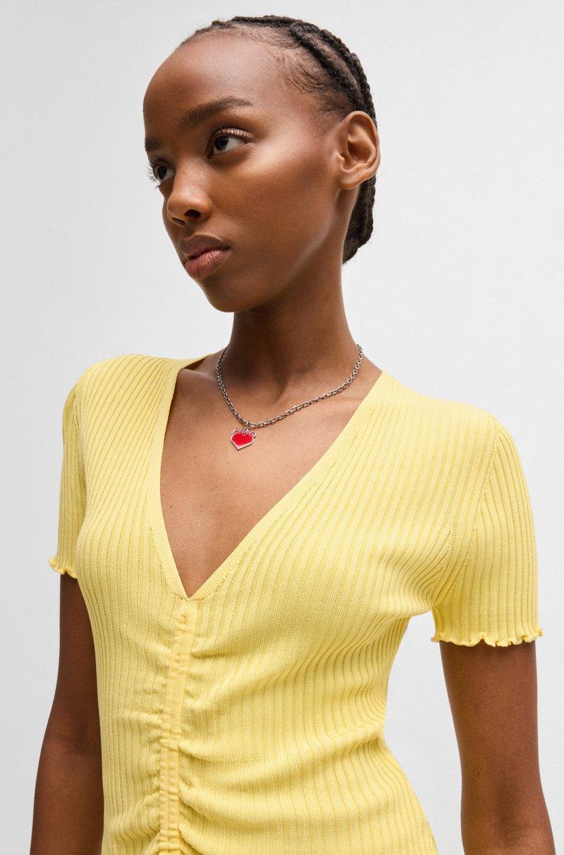 Hugo Boss Top Con Escote En Pico Y Parte Delantera Fruncida