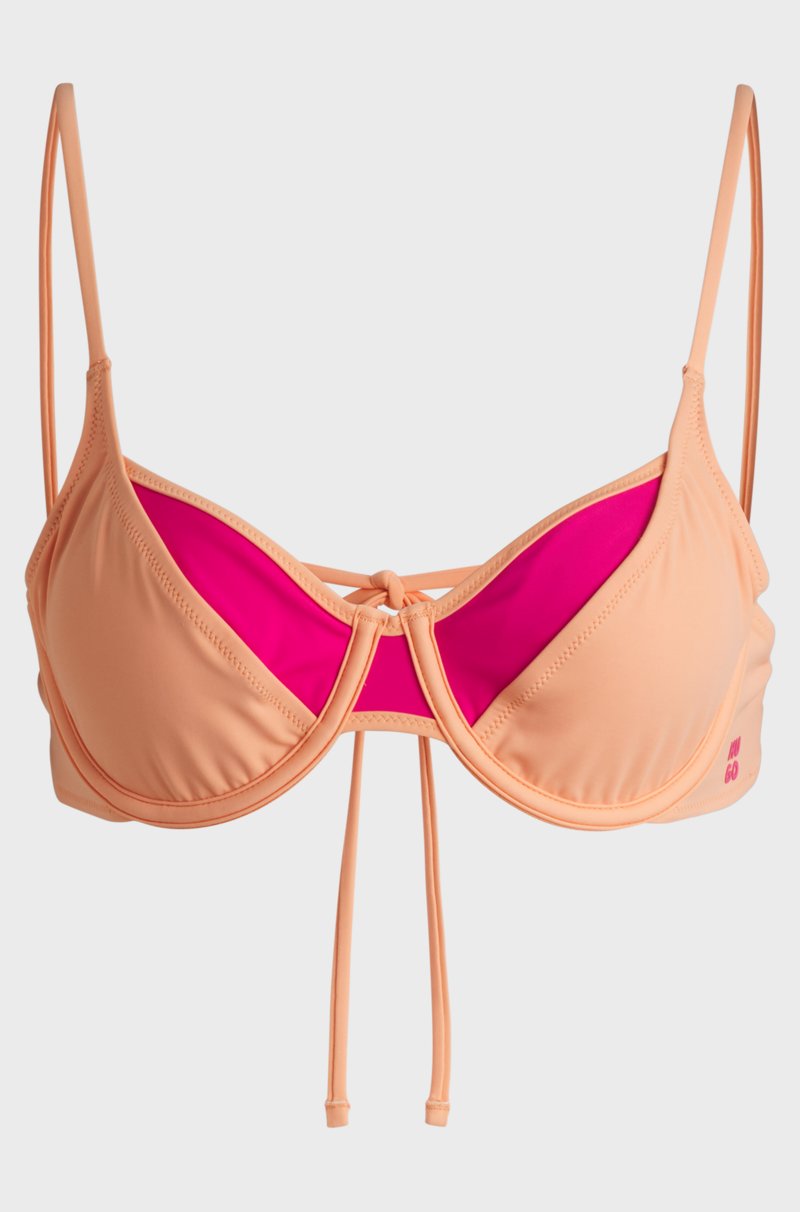 Hugo Boss Top De Bikini Acolchado En Dos Tonos Con Diseño A Capas