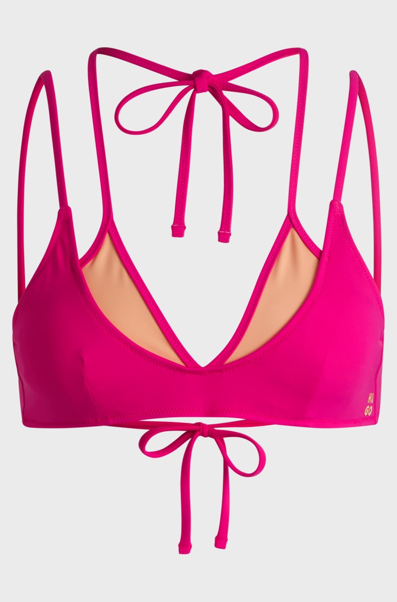 Hugo Boss Top De Bikini Atado Al Cuello En Dos Tonos Con Diseño A Capas