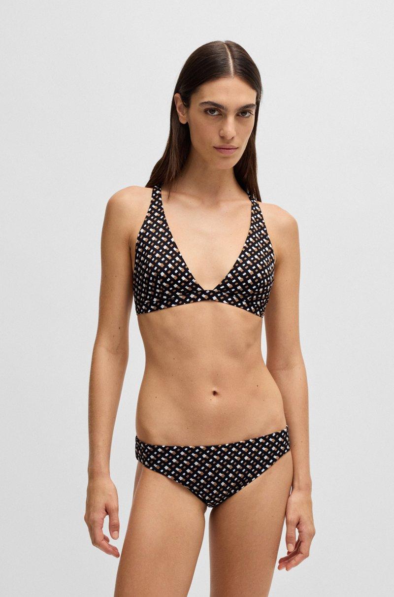 Hugo Boss Top De Bikini Con Estampado De Monograma Y Colgante Con Logo